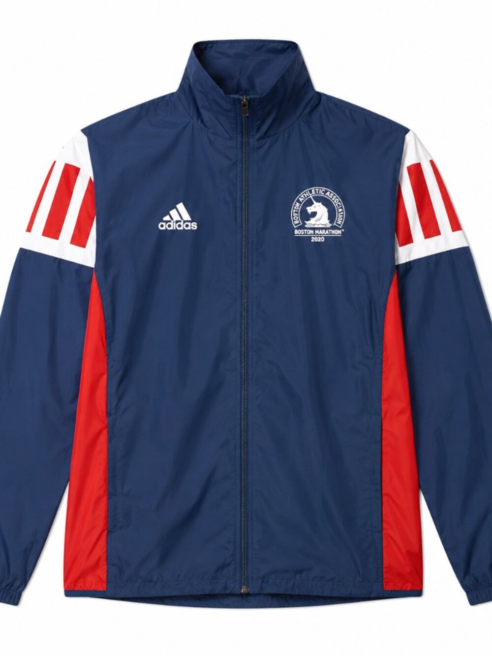 Adidas Windbreaker Blue Red Full-Zip Stand-Up Collar